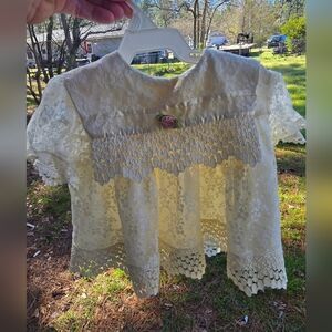 Hi-Girls Cream Lace Baby Dress Size 6 Months